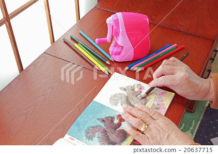 Granny's hobby, coloring picture of adults 20637715