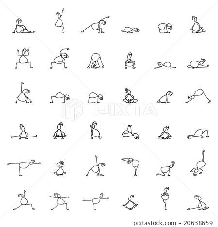 Hand Drawing Line Cartoon Yoga For Pregnancy Stock Vector, 46% OFF