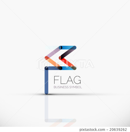 Logo flag, abstract linear geometric business icon Logo flag, abstract linear geometric business icon 20639262