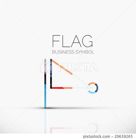 Logo flag, abstract linear geometric business icon Logo flag, abstract linear geometric business icon 20639265