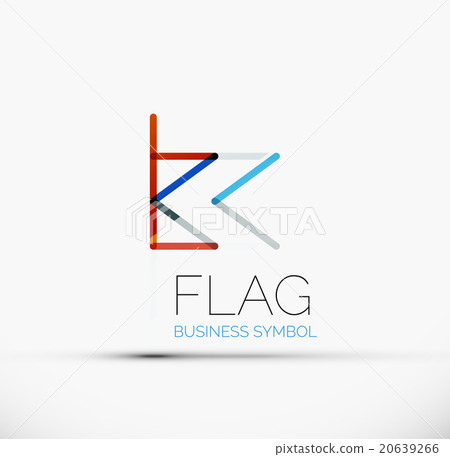 Logo flag, abstract linear geometric business icon Logo flag, abstract linear geometric business icon 20639266