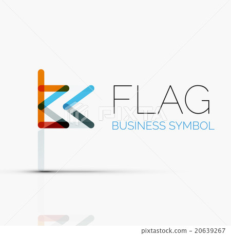 Logo flag, abstract linear geometric business icon Logo flag, abstract linear geometric business icon 20639267
