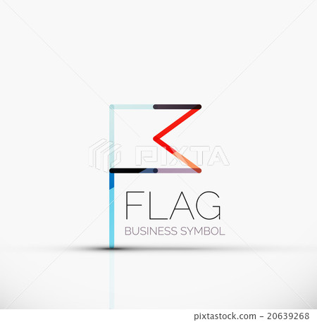 Logo flag, abstract linear geometric business icon Logo flag, abstract linear geometric business icon 20639268