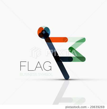 Logo flag, abstract linear geometric business icon Logo flag, abstract linear geometric business icon 20639269