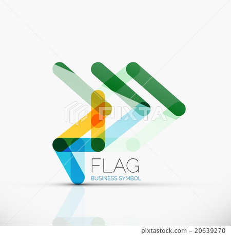 Logo flag, abstract linear geometric business icon Logo flag, abstract linear geometric business icon 20639270