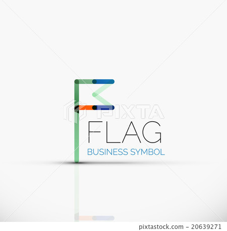 Logo flag, abstract linear geometric business icon Logo flag, abstract linear geometric business icon 20639271