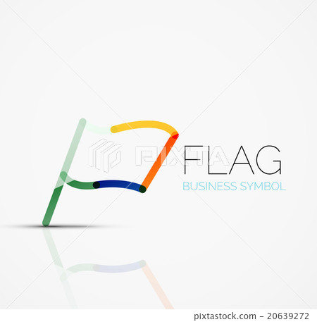 Logo flag, abstract linear geometric business icon Logo flag, abstract linear geometric business icon 20639272