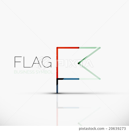 Logo flag, abstract linear geometric business icon Logo flag, abstract linear geometric business icon 20639273