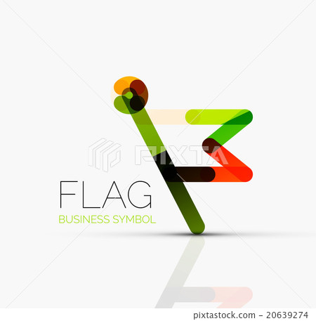Logo flag, abstract linear geometric business icon Logo flag, abstract linear geometric business icon 20639274
