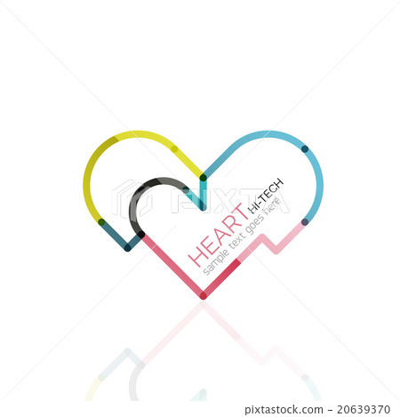 Logo love heart, abstract linear geometric 20639370