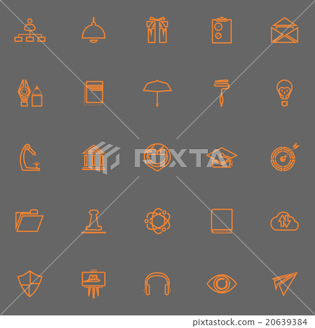 Job resume line icons orange color Job resume line icons orange color 20639384