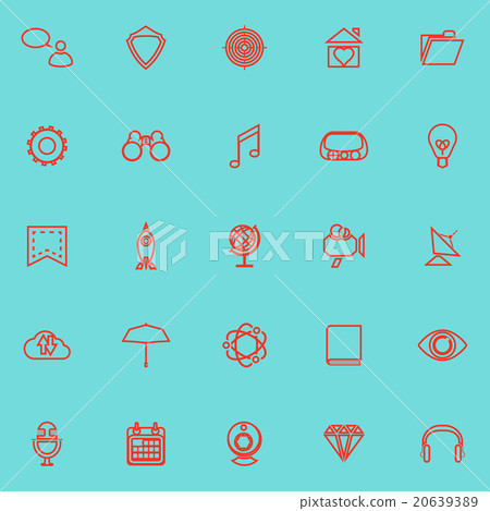 SEO line icons red color 20639389