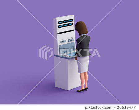A woman using ATM A woman using ATM 20639477
