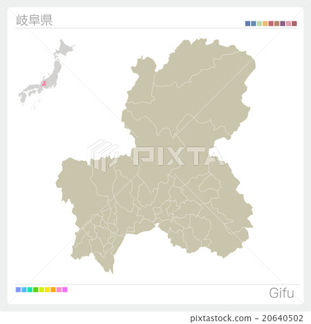 Map of Gifu Prefecture - Stock Illustration [20640502] - PIXTA