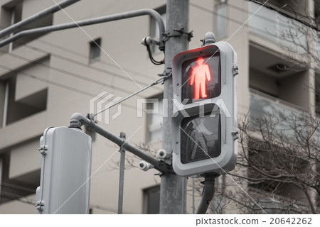 Red traffic light, for pedestrians 20642262