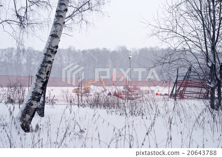 Construction works in winter Construction works in winter 20643788