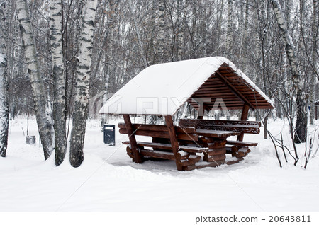 Alcove covered with snow horizontal Alcove covered with snow horizontal 20643811