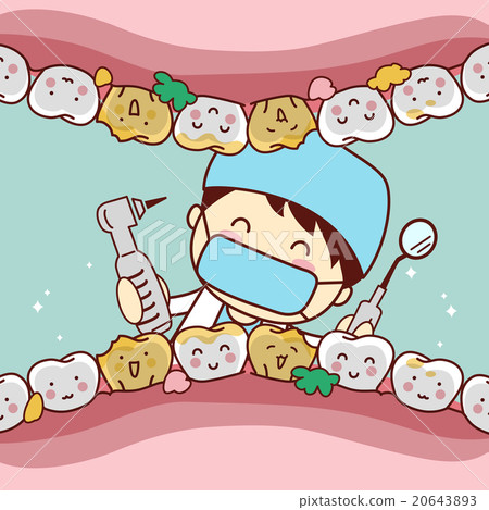 Happy tooth friend with dentist-插圖素材 [20643893] - PIXTA圖庫
