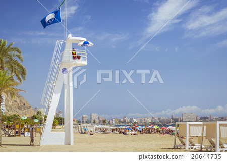 Beach Playa del Postiguet, lifeguard on the tower 20644735