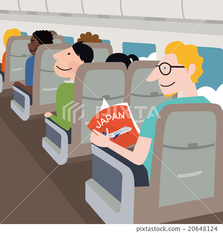 觀看在飛機的白人日本指南 20648124