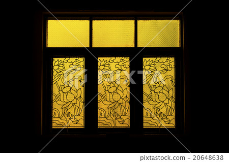 Silhouette of old glass window. Silhouette of old glass window. 20648638