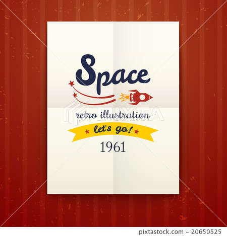 Space retro poster, vector illustration 20650525