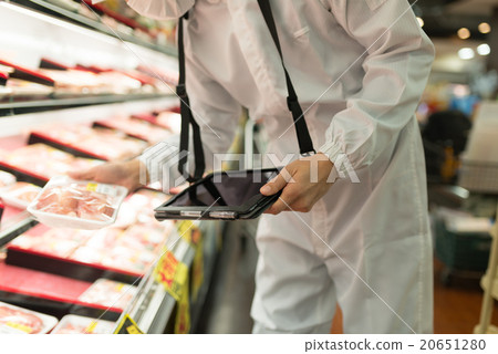 Stock Photo: supermarket, tablet computer, super market