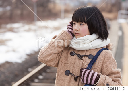 Girls junior high school students going to school by train Girls junior high school students going to school by train 20651442