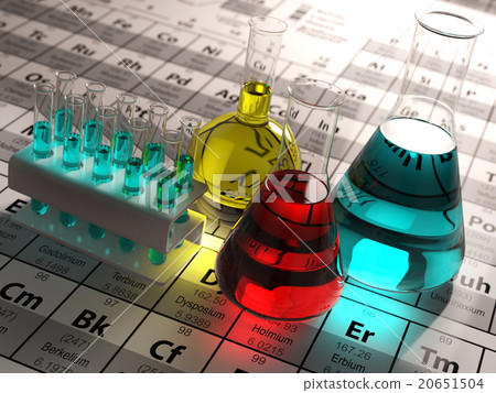 Laboratory test tubes and flasks with  liquids 20651504