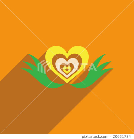 Flat web icon with long shadow heart wings Flat web icon with long shadow heart wings 20651784