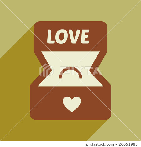 Flat web icon with long shadow Ring box Flat web icon with long shadow Ring box 20651983