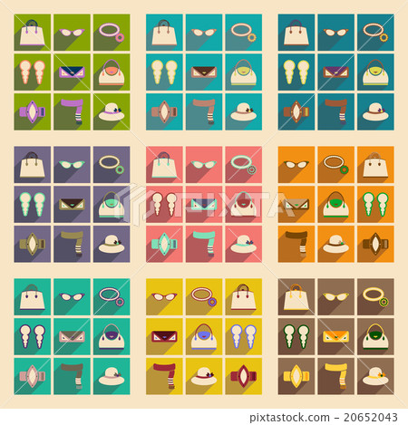 Modern flat icons vector collection with shadow - Stock Illustration ...