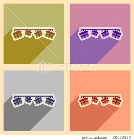 Concept flat icons with long shadow festive 20652550