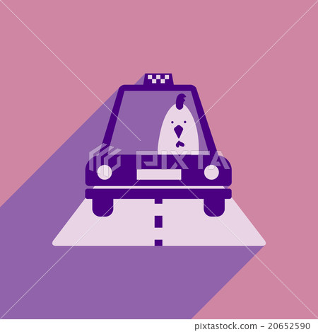 flat icon with long shadow cock cartoon 20652590