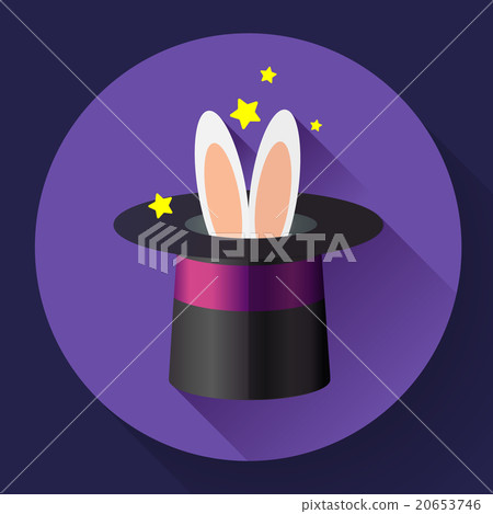 Rabbit in a magic hat - Stock Illustration [20653746] - PIXTA
