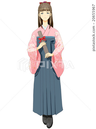 Graduation ceremony Simple hakama style (front of animation style) 20655967