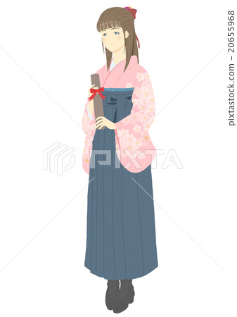 Graduation ceremony Simple hakama appearance (Naname) Graduation ceremony Simple hakama appearance (Naname) 20655968