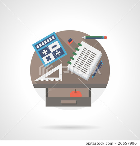 School supplies detail flat color vector icon - Stock Illustration ...