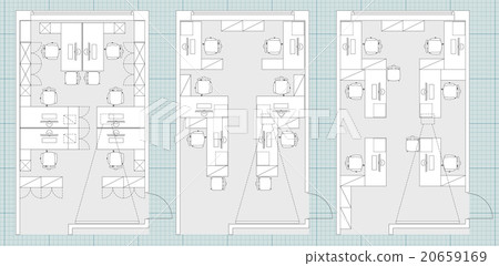 Standard office furniture symbols set Standard office furniture symbols set 20659169