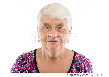 Serious elderly woman with white hair Serious elderly woman with white hair 20661455