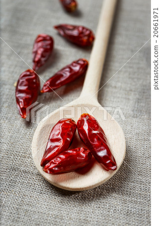 Red Hot Chili Peppers on a wooden spoon Red Hot Chili Peppers on a wooden spoon 20661971