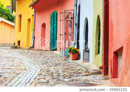 Medieval street view in Sighisoara 20662220