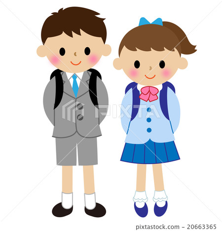 小學生背著書包 小學生背著書包 20663365