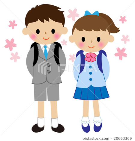 小學生背著書包 20663369