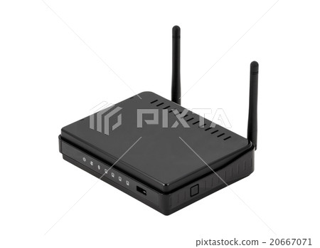 Black wireless internet network wi-fi router 20667071