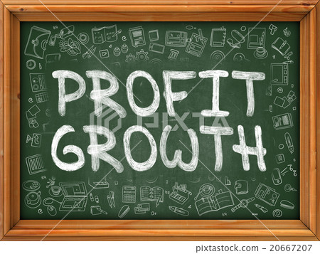 Green Chalkboard with Hand Drawn Profit Growth. Green Chalkboard with Hand Drawn Profit Growth. 20667207