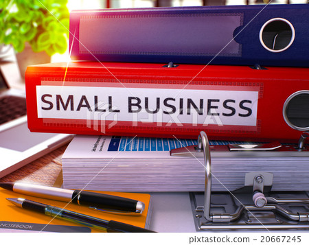 Small Business on Red Office Folder. Toned Image. 20667245