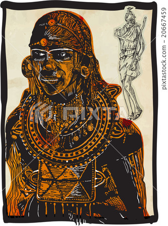 African - an hand drawn, freehand, vector African - an hand drawn, freehand, vector 20667459