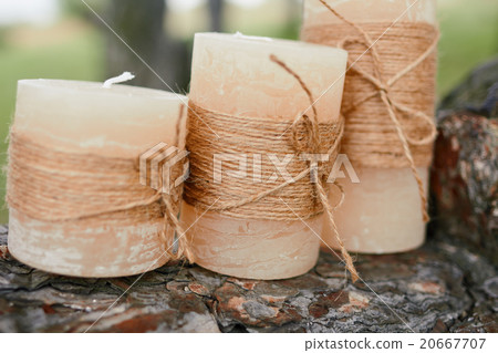 candles, decorated with lace 20667707