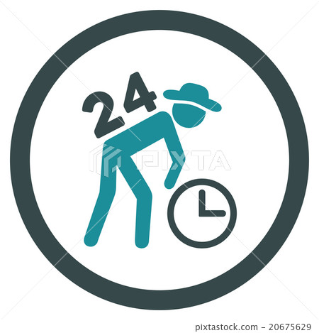 Around The Clock Work Icon Around The Clock Work Icon 20675629
